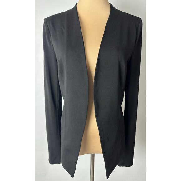 Olivia Grey Size Small Black Open Front Blazer Drape Professional Minimalist - Picture 1 of 6